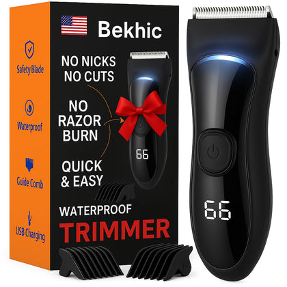 Bekhic Groin & Body Hair Trimmer front view with LED light