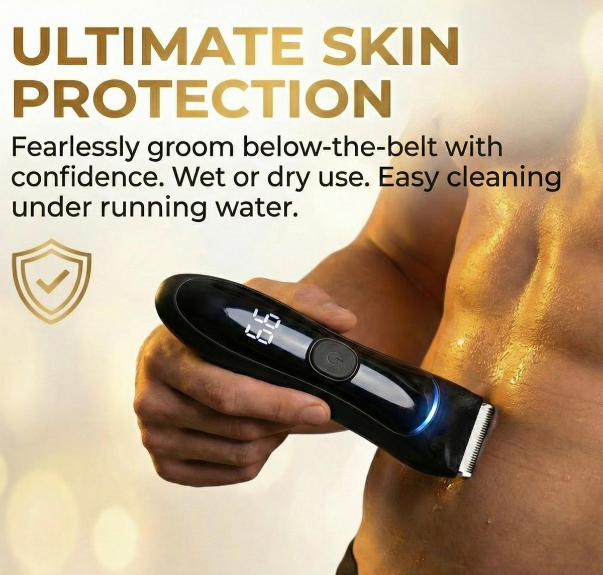 Bekhic Groin & Body Hair Trimmer packaging with user manual