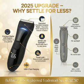 Bekhic Groin & Body Hair Trimmer side view showing ceramic blade