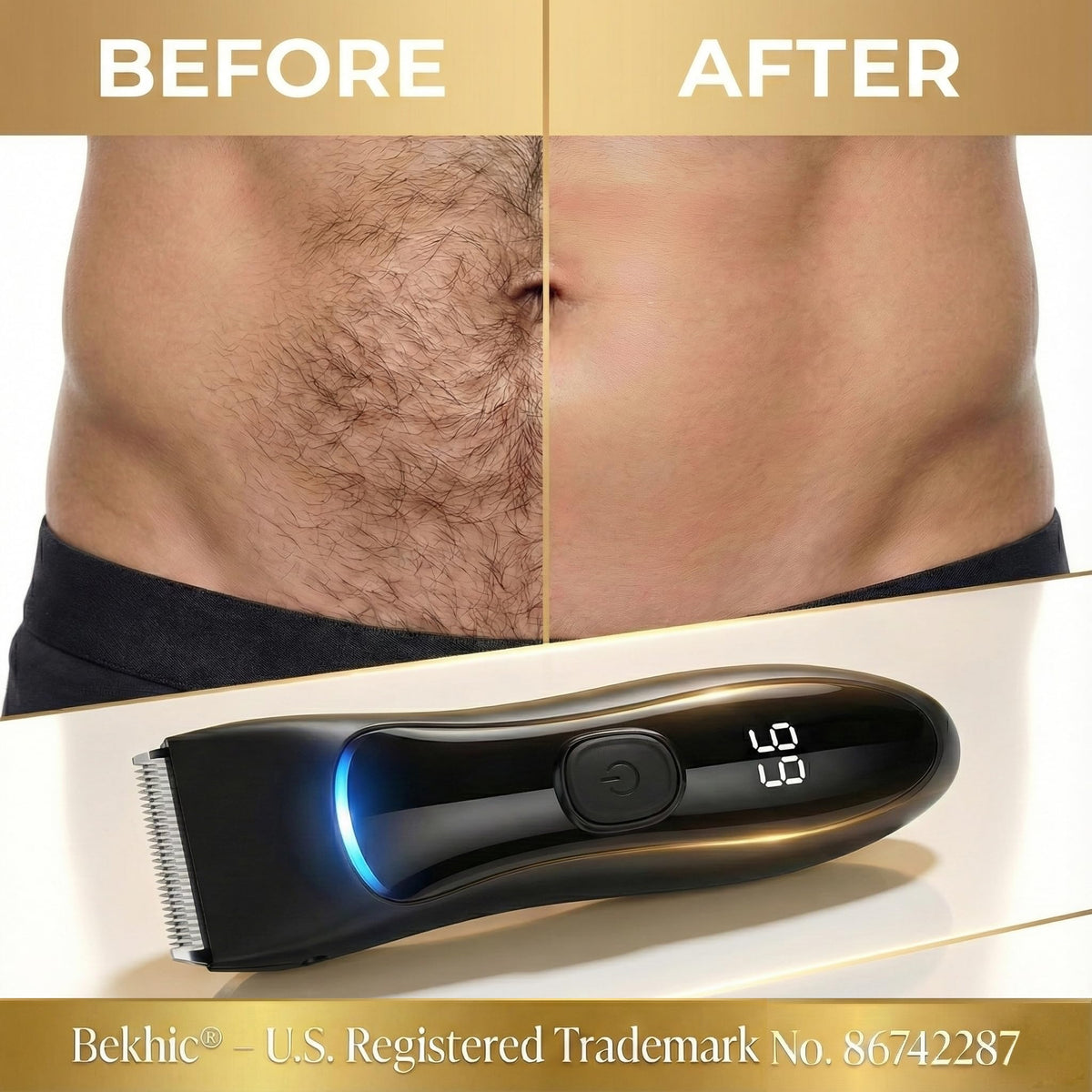 Bekhic Groin & Body Hair Trimmer with safety lock feature