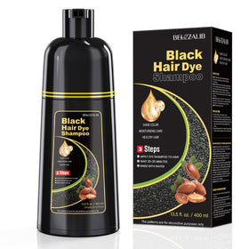 BELEZALIB Black Hair Dye Shampoo front view with packaging