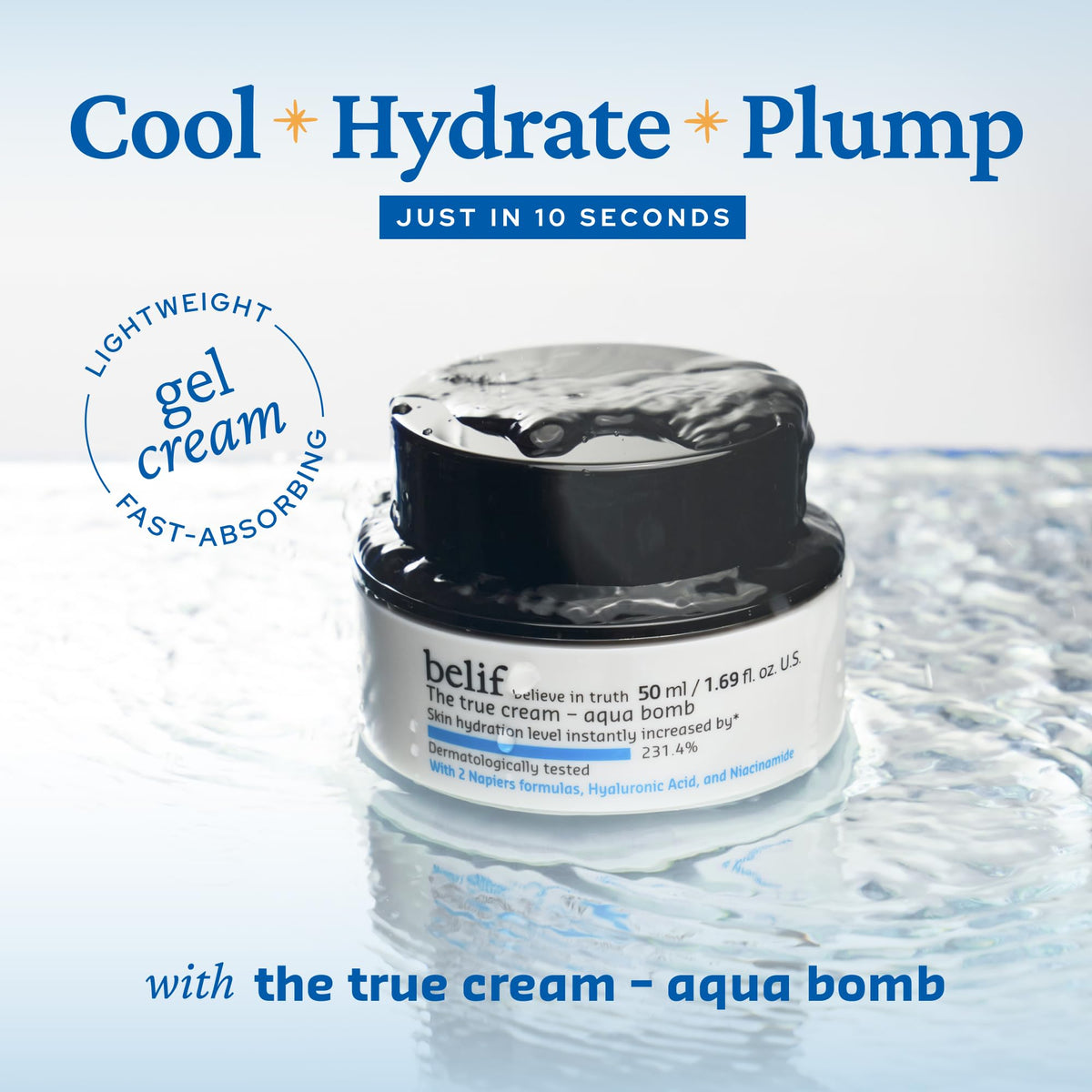 belif Aqua Bomb Daily Niacinamide Moisturizer 50ml packaging