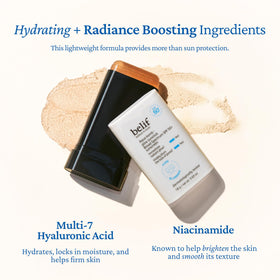 belif Aqua Bomb Sunscreen Stick with cap removed