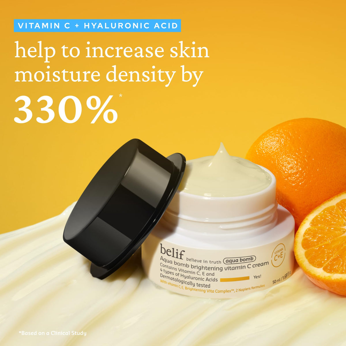 belif Aqua Bomb Vitamin C Face Cream texture close-up