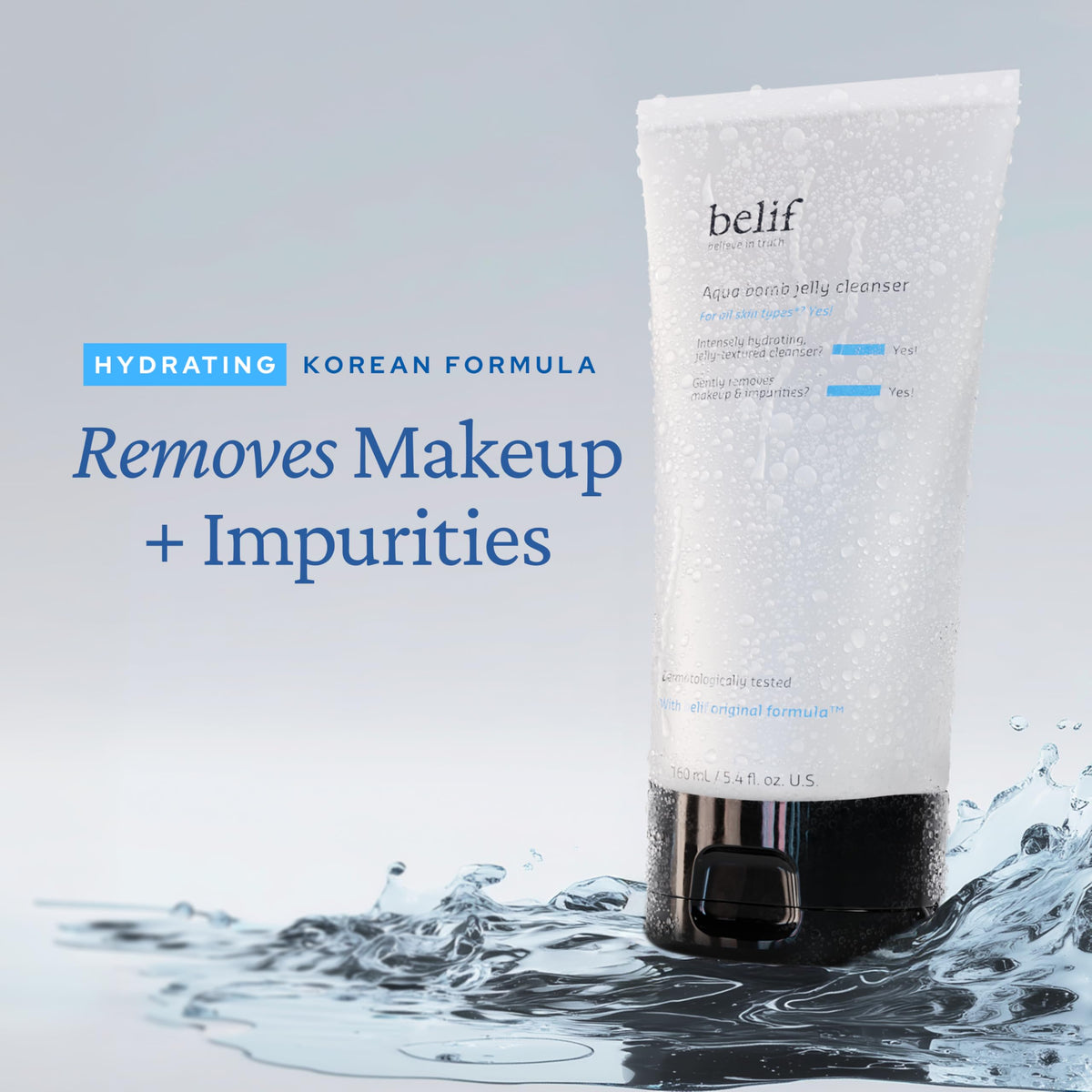 belif Jelly Hydrating Deep Cleanser gel texture close-up
