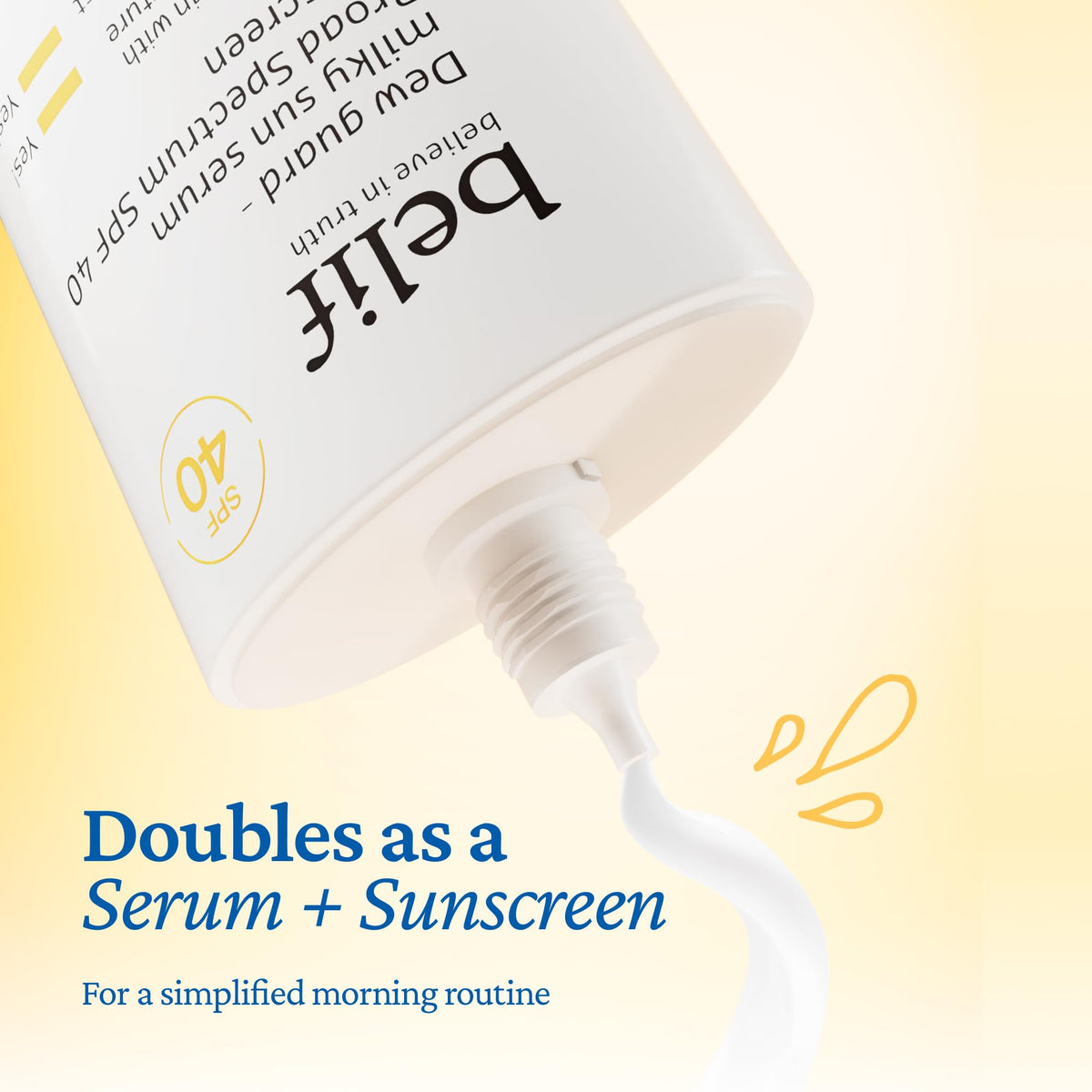 belif Milky Niacinamide Sunscreen SPF 40 application on skin