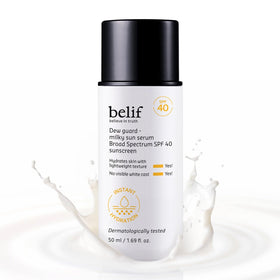 belif Milky Niacinamide Sunscreen SPF 40 front view with packaging