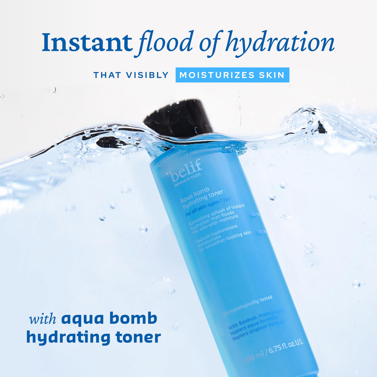 belif Niacinamide Hydrating Toner packaging side view