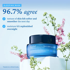 belif Vitamin E Jelly Overnight Mask in use at night