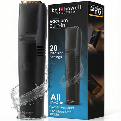 Bell+Howell Vacutrim cordless beard trimmer front view