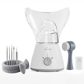 Bella Ciao Face Steamer front view in gray and white