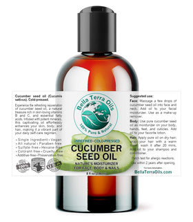 Bella Terra Oils Cucumber Seed Oil 8 oz bottle with cap