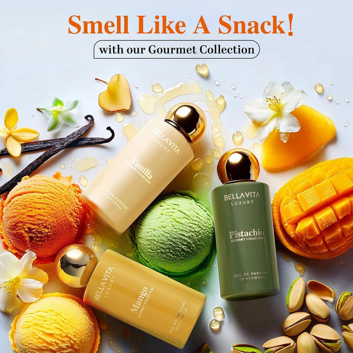 Bella Vita Organic Pistachio Eau de Parfum in an elegant setting