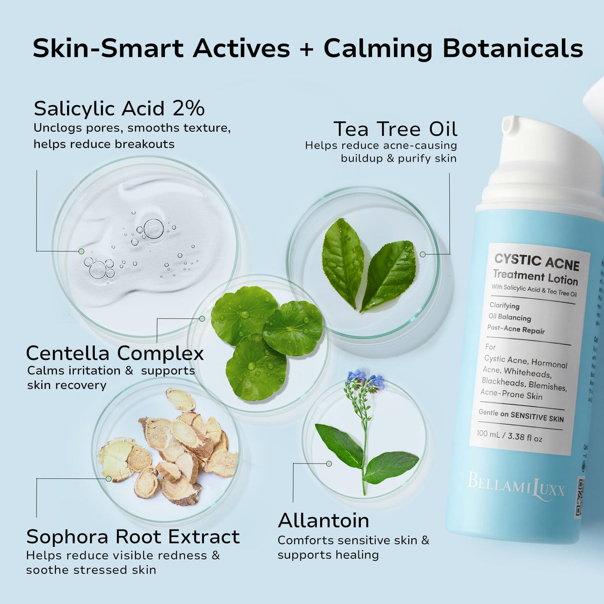 BellamiLuxx Cystic Acne Cream ingredients list