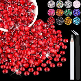 BELLEBOOST 1200PCS red resin rhinestones front view