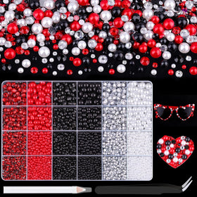 BELLEBOOST 14000pcs flatback pearls and rhinestones kit front view
