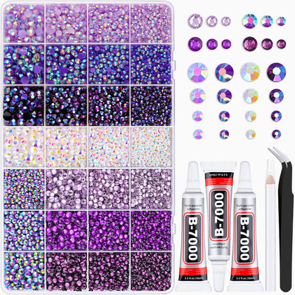 BELLEBOOST 20000Pcs purple rhinestones box front view