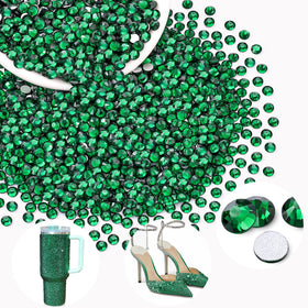 BELLEBOOST 2000PCS Emerald Green glass rhinestones front view