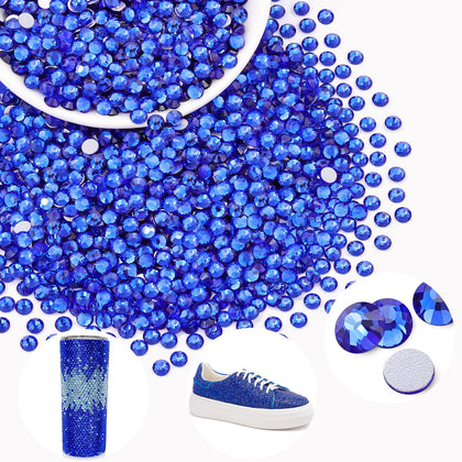 BELLEBOOST 2000PCS SS16 Blue/Sapphire glass rhinestones front view