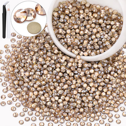 BELLEBOOST 3000PCS Crystal Glass Rhinestones Golden Shadow front view