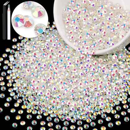 BELLEBOOST 3000PCS crystal glass rhinestones transparent AB in packaging