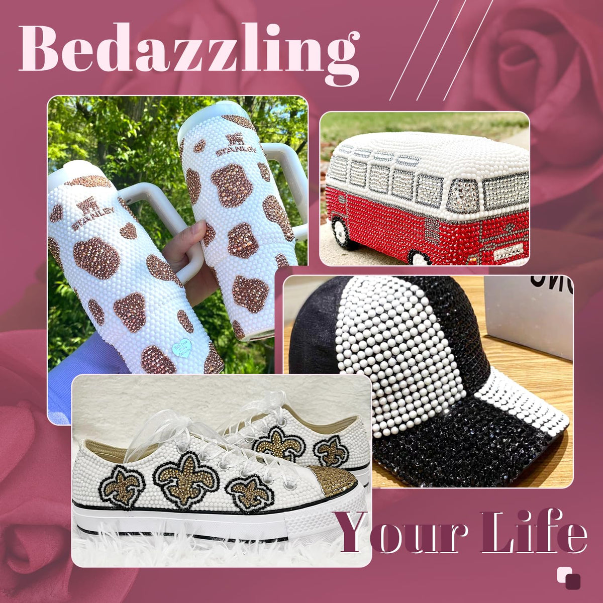 BELLEBOOST 3mm White Resin Rhinestones with pickup pen