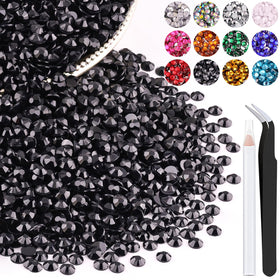BELLEBOOST 4000PCS Black Resin Rhinestones pack front view