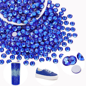 BELLEBOOST 400PCS SS30 blue glass rhinestones front view
