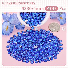BELLEBOOST 400PCS SS30 blue glass rhinestones in packaging