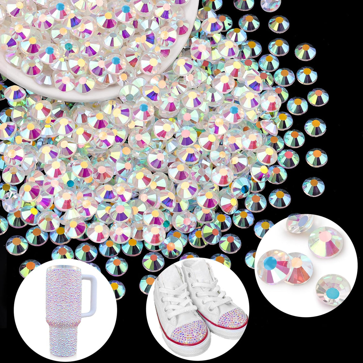 BELLEBOOST 400PCS SS30 Crystal Glass Rhinestones Transparent AB front view