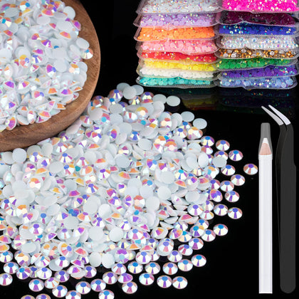 BELLEBOOST 5000pcs 3mm White AB Resin Rhinestones front view