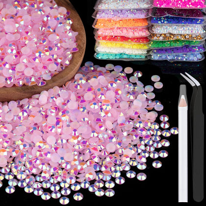 BELLEBOOST 5000pcs Light Pink AB Rhinestones front view