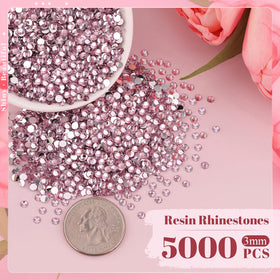 BELLEBOOST 5000PCS Light Pink Rhinestones with tweezers and pickup pen