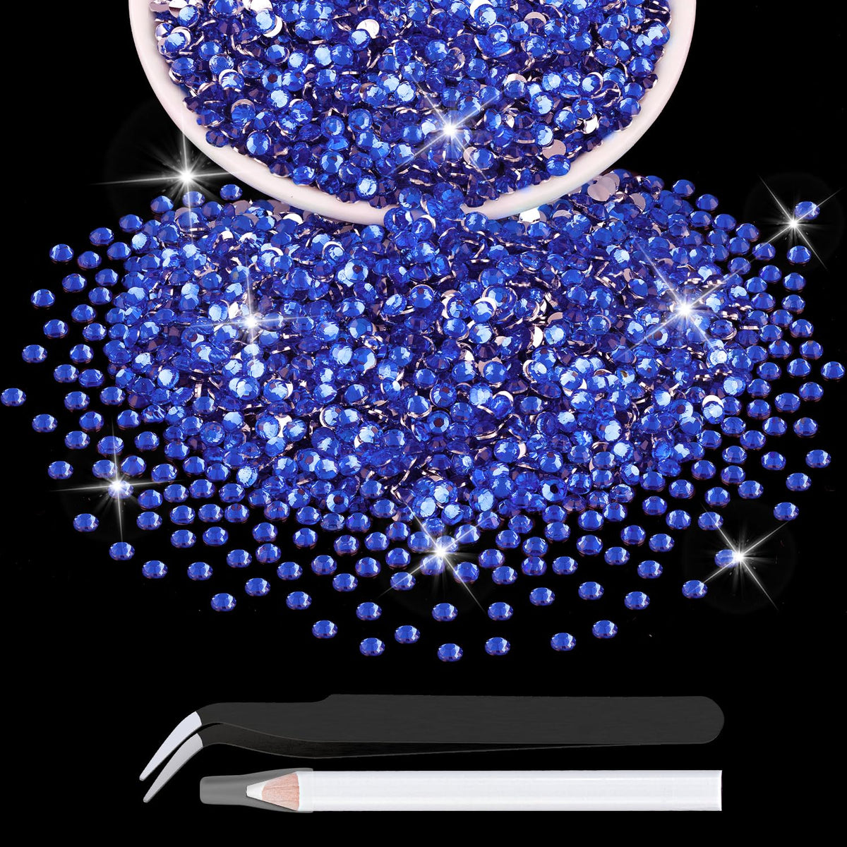 BELLEBOOST 5000PCS Royal Blue 3mm resin rhinestones front view