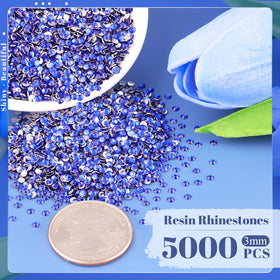 BELLEBOOST 5000PCS Royal Blue rhinestones with tweezers and pickup pen
