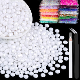BELLEBOOST 5000pcs White 3mm Resin Rhinestones front view
