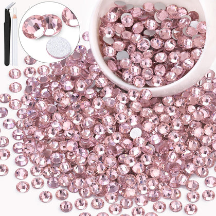 BELLEBOOST 600PCS light pink crystal glass rhinestones package front view