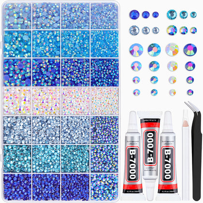 BELLEBOOST Blue Rhinestones Bedazzling Kit front view with box and tools
