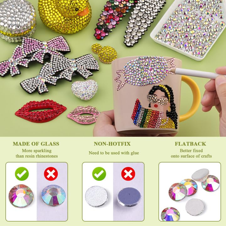 BELLEBOOST Crystal Glass Rhinestones 3000PCS in use on a craft project