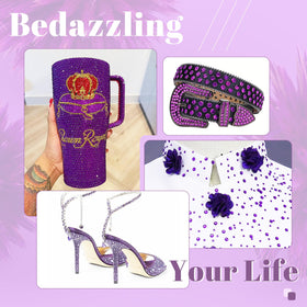 BELLEBOOST dark purple rhinestones with pickup pen