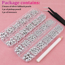 BELLEBOOST Flatback Nail Pearls packaging and contents