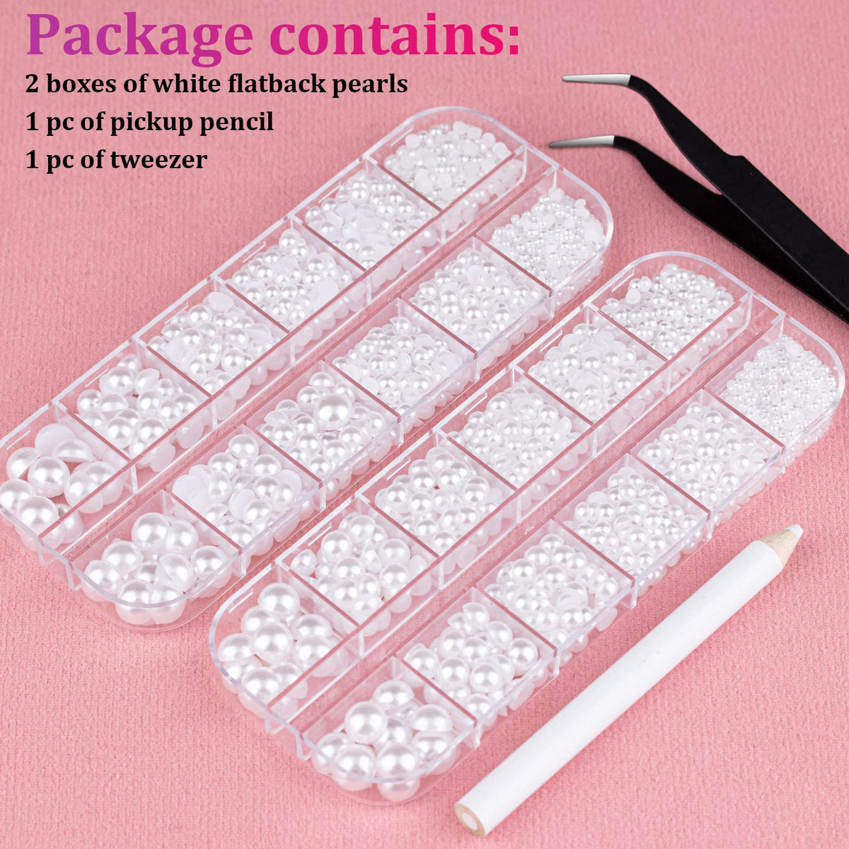 BELLEBOOST flatback pearls displayed in a beauty setting