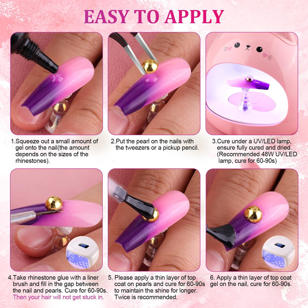 BELLEBOOST Flatback Pearls used in nail art design