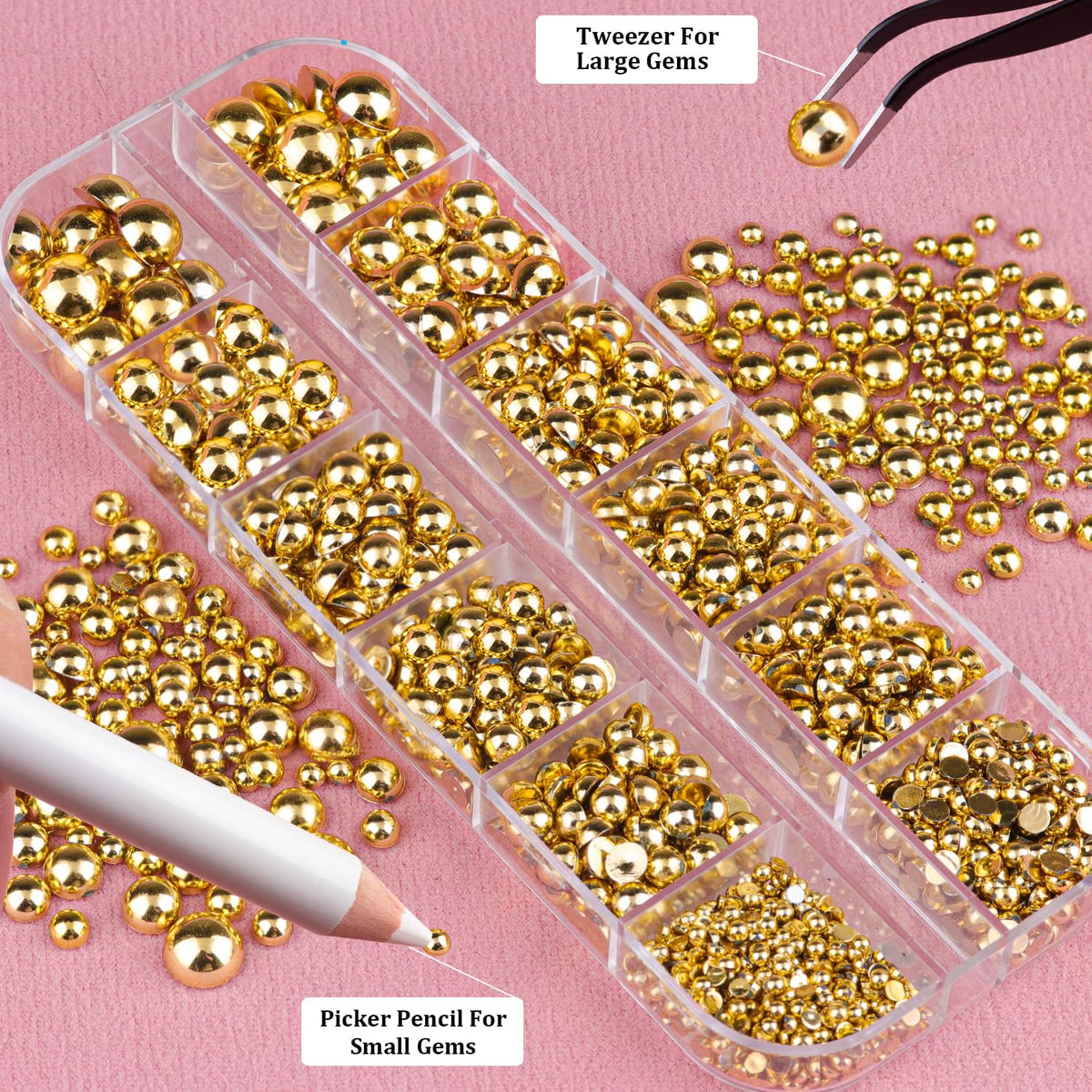 BELLEBOOST Flatback Pearls with picker pencil and tweezer