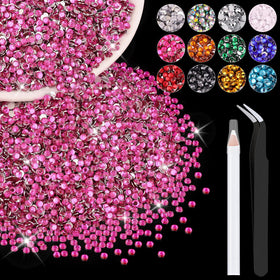 BELLEBOOST Hot Pink 3mm resin rhinestones bulk package front view