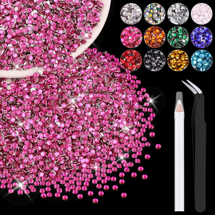 BELLEBOOST Hot Pink 3mm resin rhinestones bulk package front view