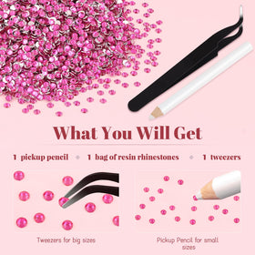 BELLEBOOST Hot Pink rhinestones with various sizes and colours