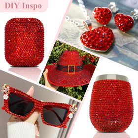 BELLEBOOST Light Red Rhinestones on a shoe