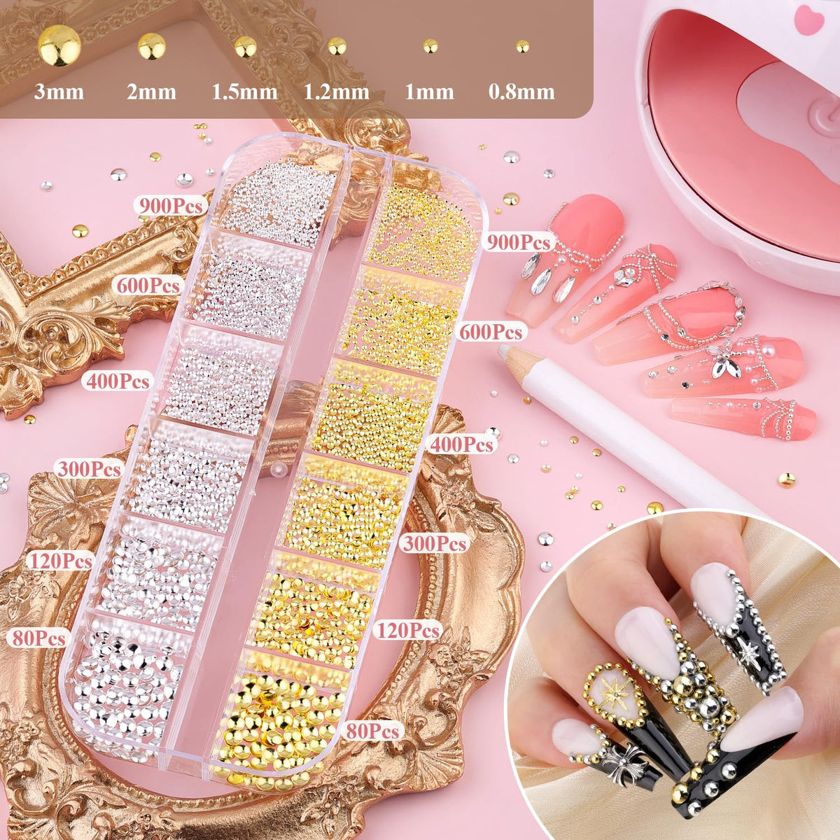 BELLEBOOST nail art kit including tweezers and pick-up pencil