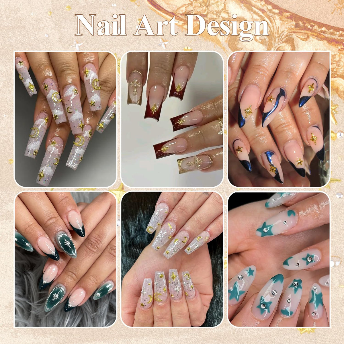 BELLEBOOST Nail Charms on a manicured nail
